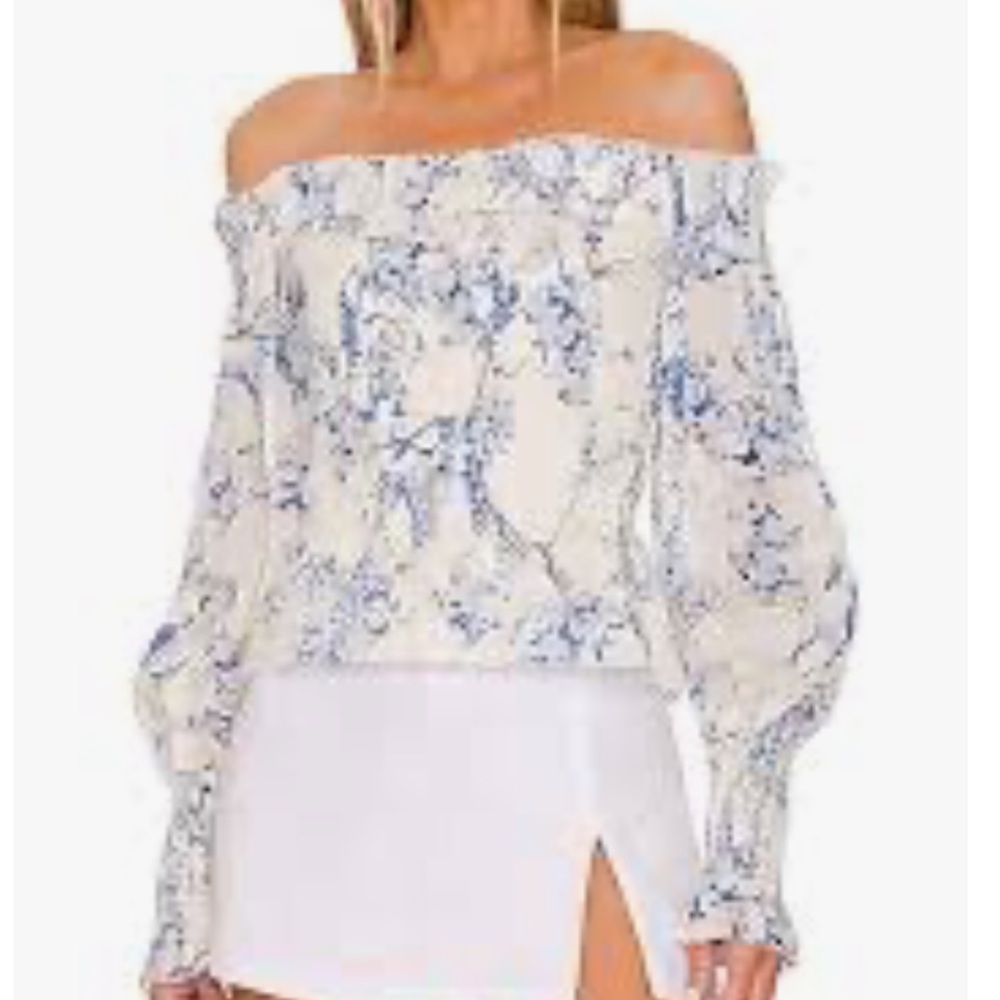 Allsaints Lara Buruberu
Silk-linen Blend Off-shoulder Top In China‎